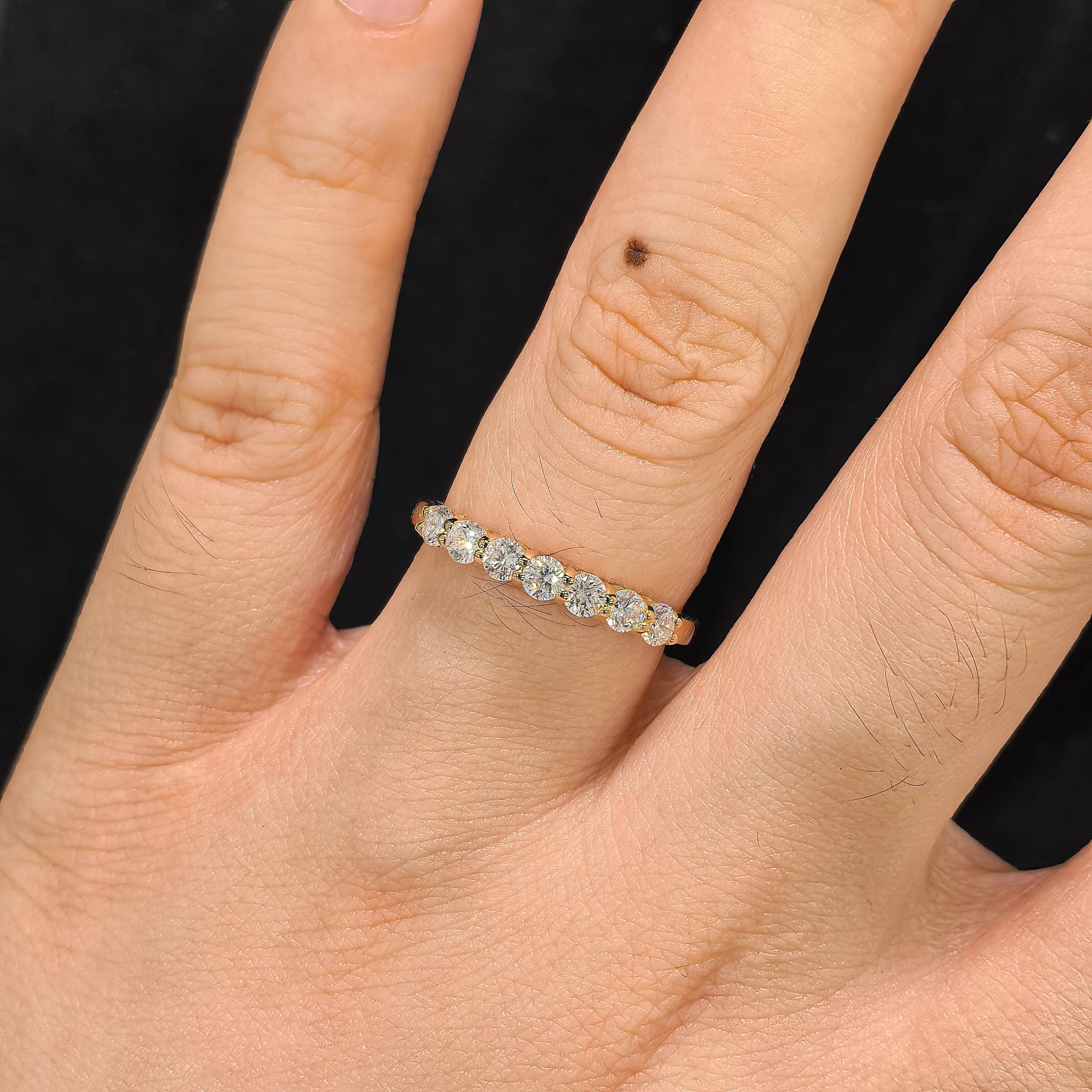 Eternity Band Wedding Band 1CT VVS IGI Certificate D E Color Engagement Ring Womens Synthetic Diamond Gold Ring