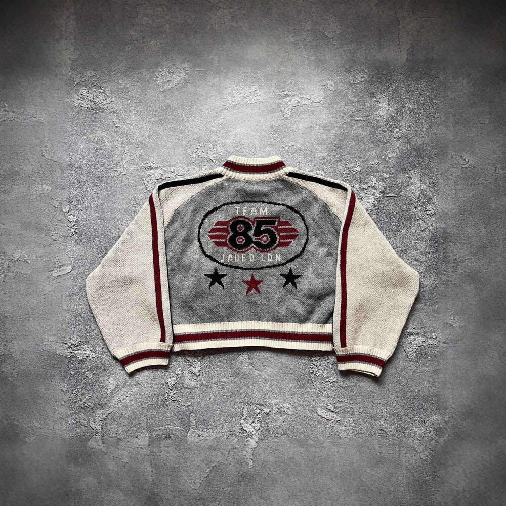 Cross-Border Autumn Winter Vintage Y2K Round Neck Cardigan Unisex Loose Versatile Knitted Long Sleeve Sweater