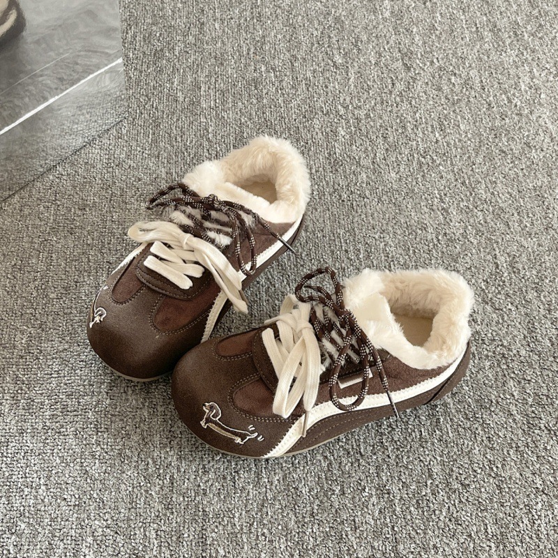 2025 Designer Fashion Wool Lined Women's Training Shoes Student Multi functional Warm Cotton Shoes Casual Sports Shoes