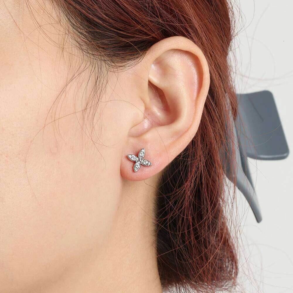 ZAKOL Luxury X Flower Zirconia Stud Earrings For Women Girls Gold Color Metal Crystal Ears Jewelry Wedding Festival Gifts