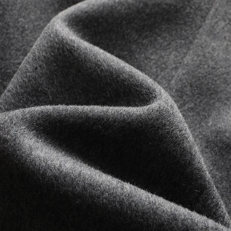 Highend mens fashionable and stylish solid color versatile trendy casual long woolen coat 251226