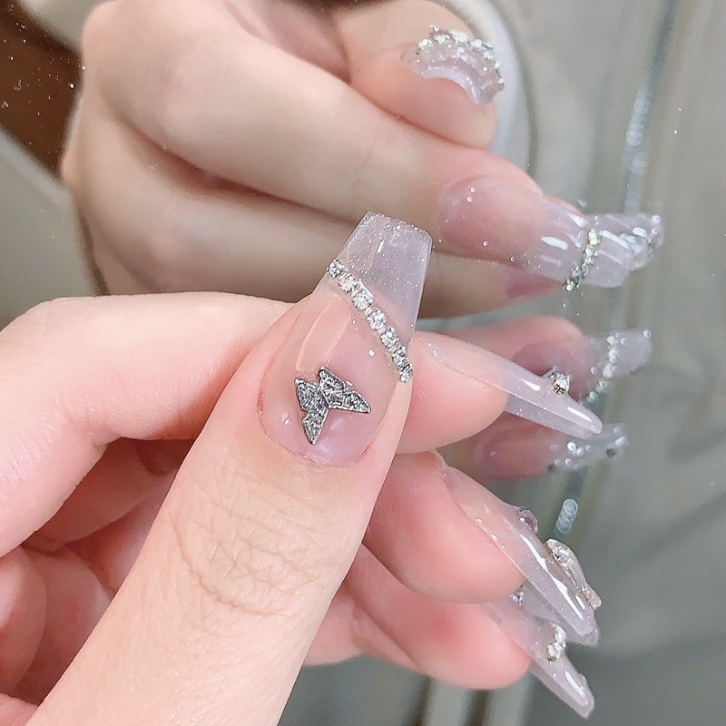 Luxury Removable Butterfly Flash Diamond Nail Patches for Professional Phototherapy