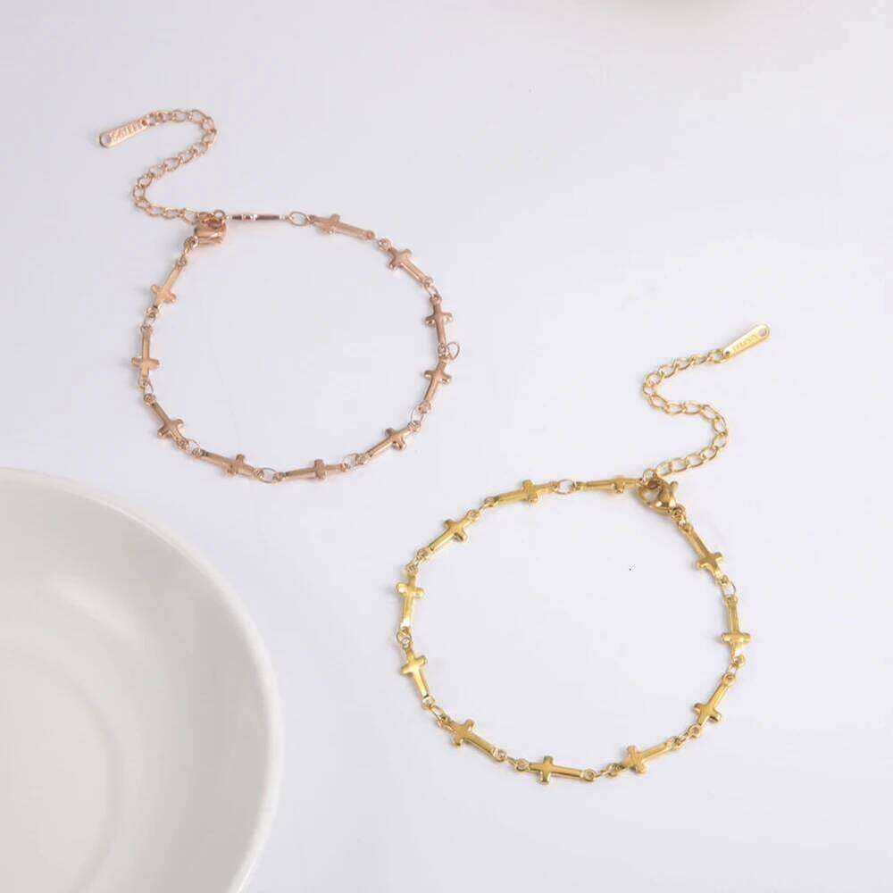 Skyrim Fashion Cross Bracelet Stainless Steel Adjustable Bracelets Jesus Christian Jewelry Gift for Women Girls 25H1229