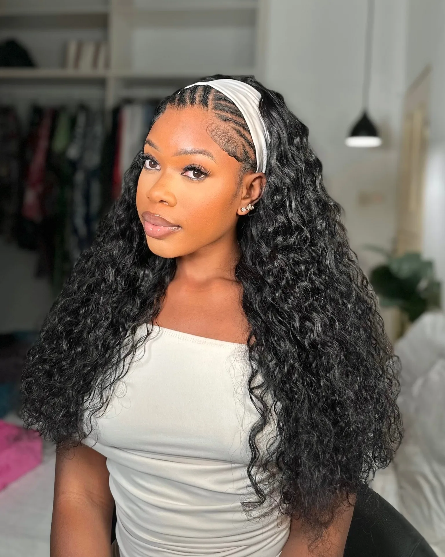12A Water Wave Half Wigs raw Human Hair 200% Density Brazilian Wear Go Wigs Deep Curly 3 In 1 Half Wigs Drawstring Seamless Flip Wig france uk girl ha