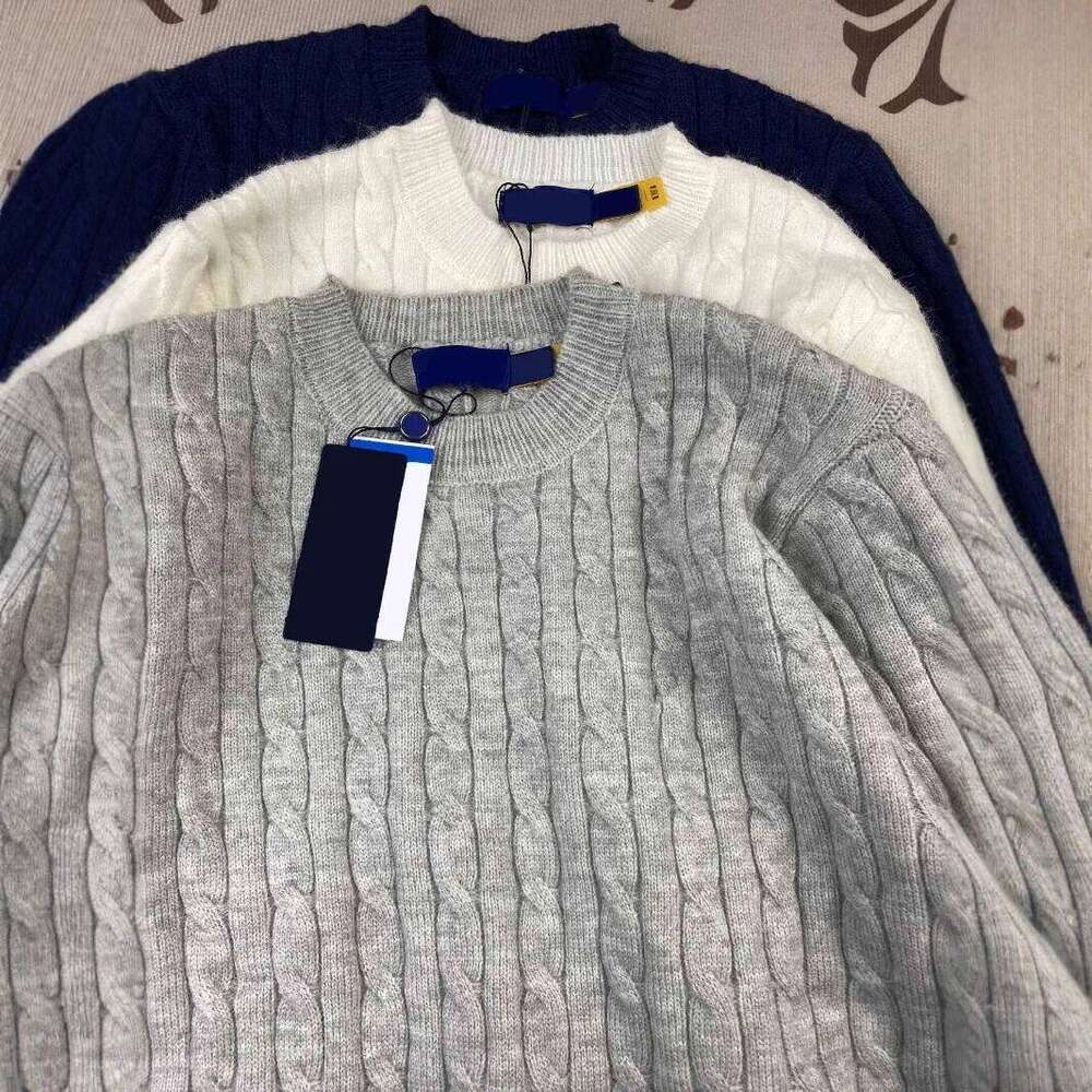 Winter Cozy Cable Sweater, Embroidered Round Neck Pullover, Unisex Warm Knit Top The Perfect Gift For Everyone