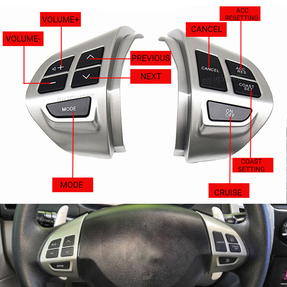Steering Wheel Audio Cruise Control Switch Button 8701A087 For Mitsubishi Asx 2007-2012 Lancer Outlander Rvr Pajero Sport