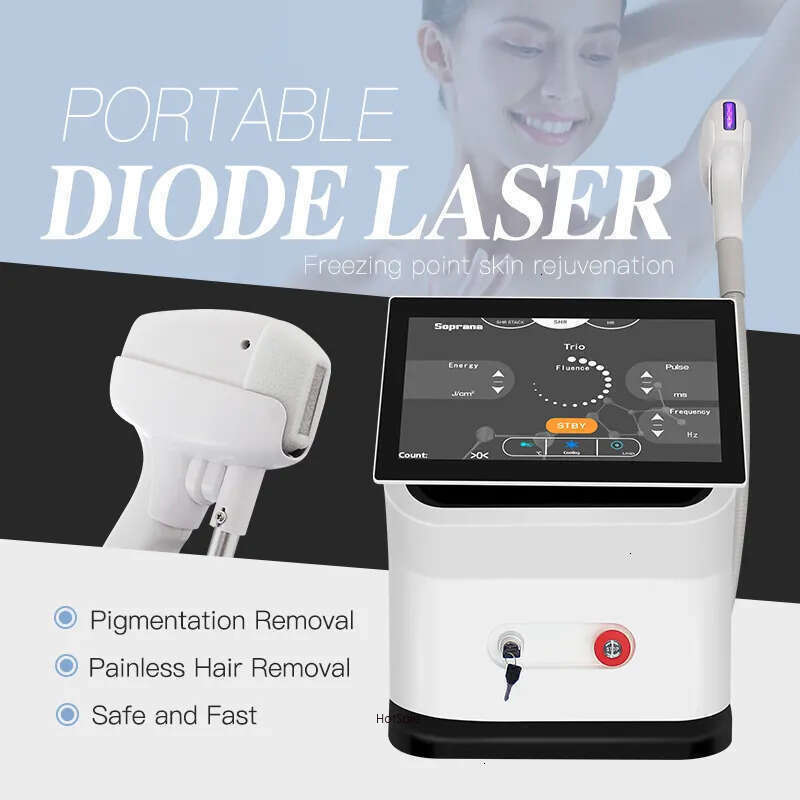 High End Portable 3 Wavelength Diode Laser Hair Removal Machine 808Nm 755Nm 1064Nm Depilation Skin Rejuvenation Painless Remove Hair Laser Salon