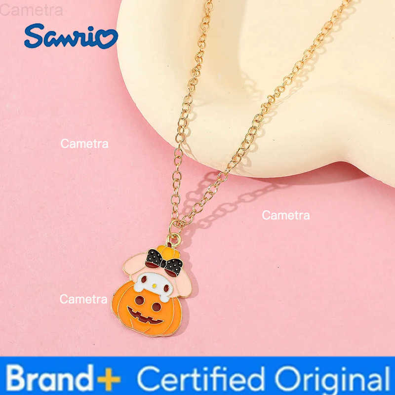 Sanrio Anime Cartoon Series Kuromi Hello Kitty Necklace Cute Girl Neck Chain Creative Halloween Pumpkin Necklace Gift H251229