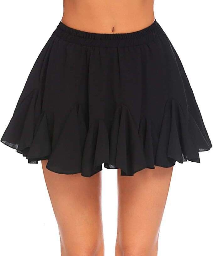 Women's Mini Skirt Spring Summer A-Line Ruffle Fresh Sweet Style Soft Satin Elegant Silky Satin Slimming Flowing