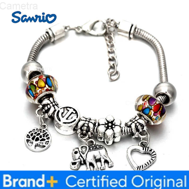 Sanrio Fashion Glamour Bangle Jewelry 6 Colors Metal Lobster Buckle Snake Chain Beaded Bangles For Women Summer Bracelet Romantic Gift H251229