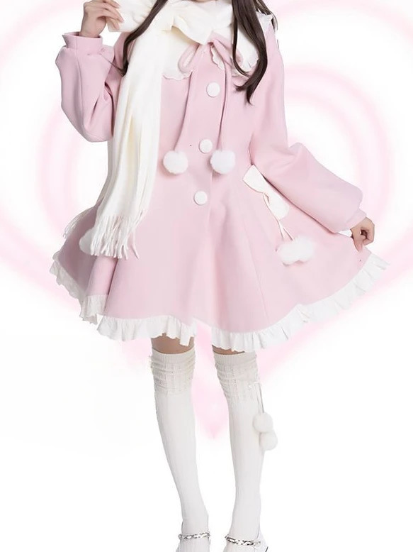 Japanese Kawaii Lolita Lace Patchwork Sweet Dress Coat Women Y2k Aesthetic Contrast Color Dresses Elegant Cute Party Vestidos 251219