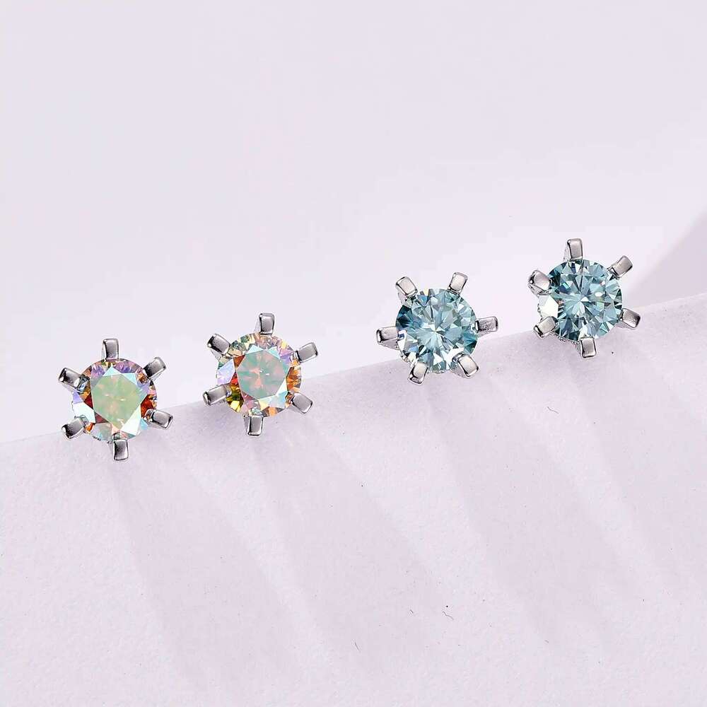 100% Dcolor vvs GRA Moissanite stub Earrings for Women Lab Grown Diamond Ear Studs 925 Sterling Silver Fine Jewelry Gift db0