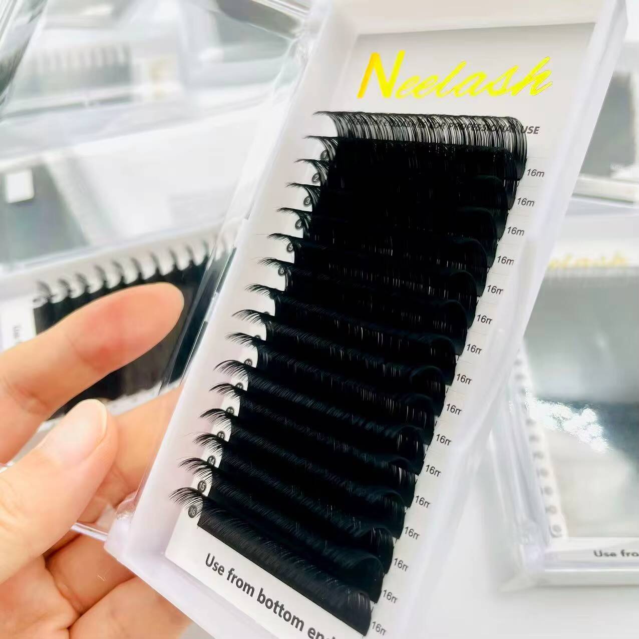 Lash Premium Silk Eyelash Extensions 7mm 17mm Soft Velvet Korean Volume Cashmere Lash Extensions Matte Black Eyelash Trays