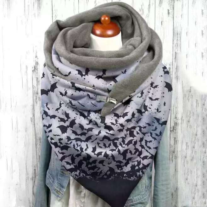 New Autumn Winter Neck Women, Thickened Simple Warm Shawl, Fashionable Triangle Scarf With Print For Men