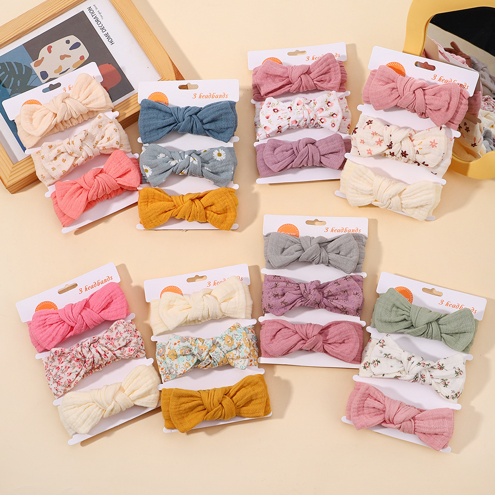 3pcs/set Baby Toddler Headband Set Bow Knot Head Wrap Bandage Kids Girls Headwear Hair Band Infant Newborn Hair Accessories C2023