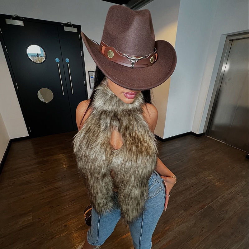 Faux Fur Vests Female Autumn Spring Tops Vest Vent Lace Sexy Retro Simple Loose Comfortable Leisure Design Fashion Senior Soft Versatile Thin