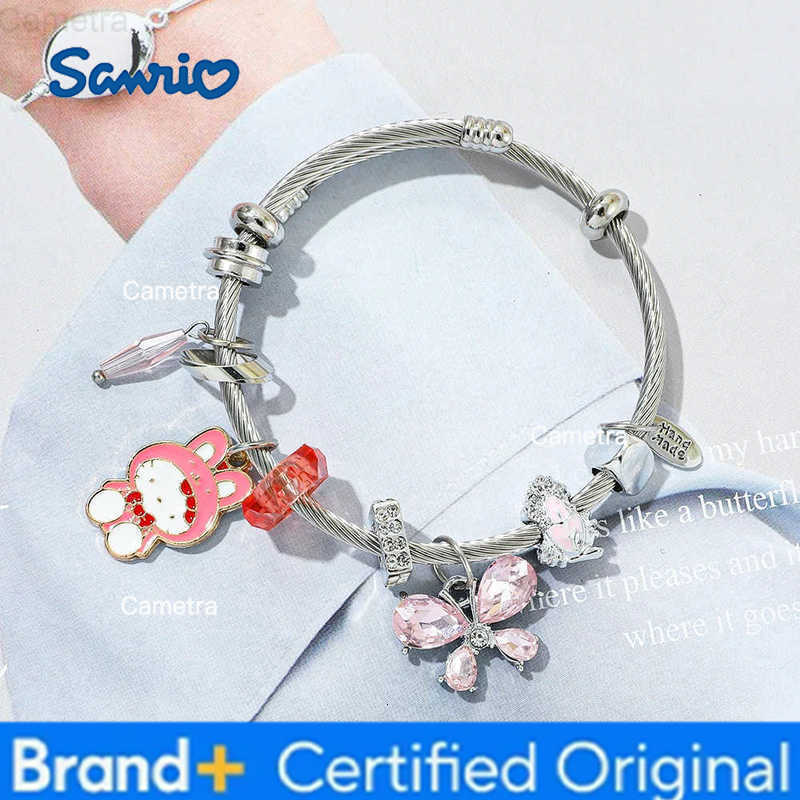 Sanrio Hello Kitty Bracelet Fashion Charm Cartoon KT Cat Bangle for Women Anniversary Date Jewelry Accessory Gift H251229