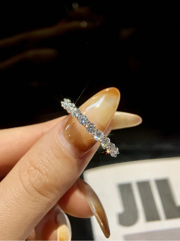 925 Sterling Silver Simplicity Classic Zircon Single Row Ring For Women Engagement Wedding High Quality Fine Jewelry 251225