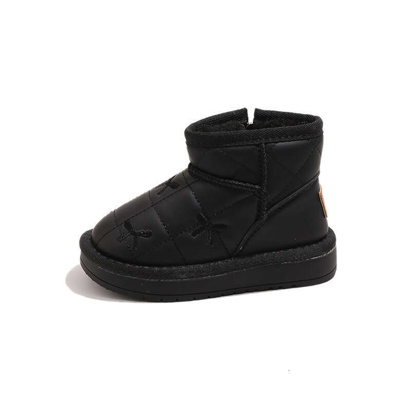 Embroidered Bow Thick-Soled Snow Boots 2025 Winter New Korean Style Girls' Fleece-Lined Thickened Warm Non-Slip Cotton Shoes