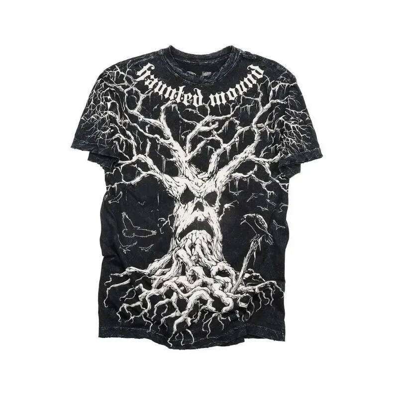 Y2K Tshirt New Harajuku Retro Hip Hop Kawaii Oversized T shirt Mens Womens Short Sleeved Gothic Clothing Tops Streetwear