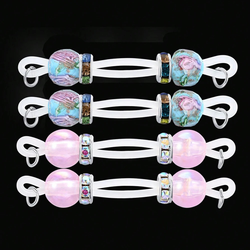 4Pcs Nipple Rings - Adjustable Fit Daily Wear Nipple Nooses - 8mm Candy BeadsFaux Nipple Piercing Non Pierce Faux Barbells 251224