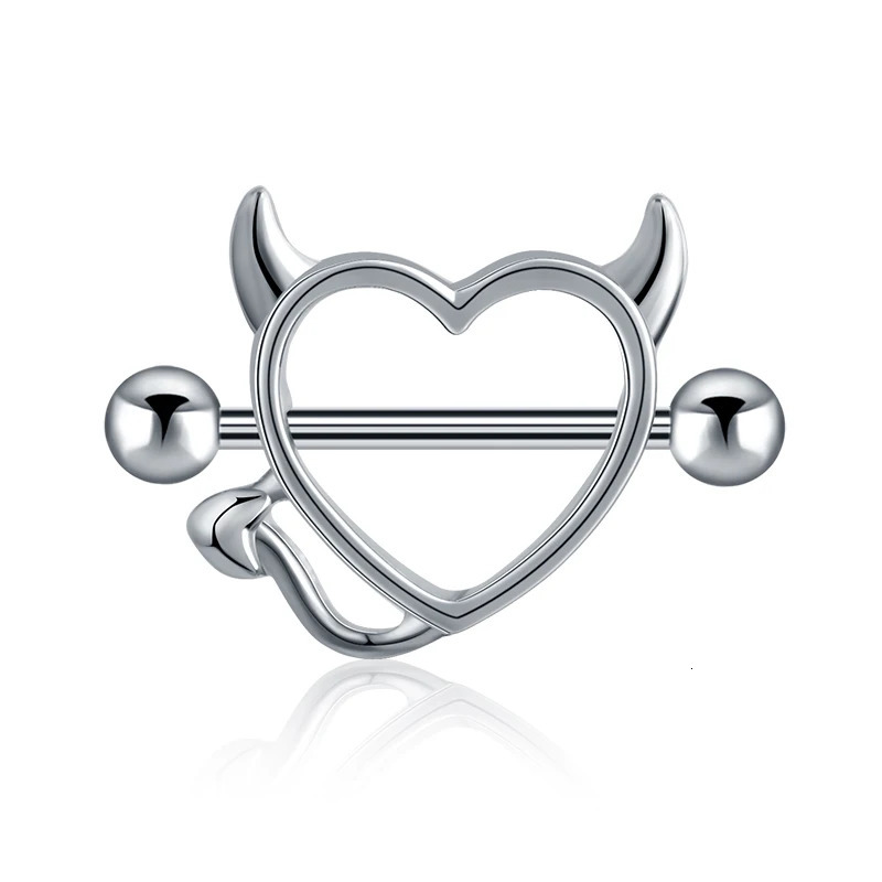 1 Pair Heart Barbell Nipple Ring Piercing Helix Piercing Sexy Nipple Jewelry High Quality Zircon Nipple Rings For Women Oreja 251224