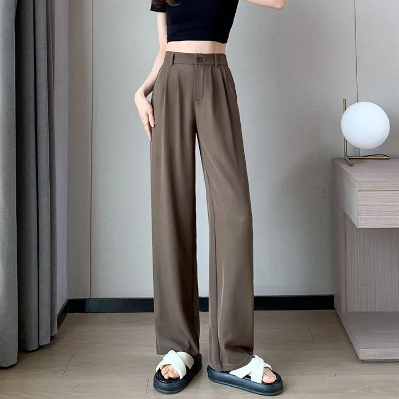 Women Suit Pants Lady Classic Fashion Trousers Female Comfortable Straight Leg Pants Mom Korean Casual Baggy Long Slacks 251219
