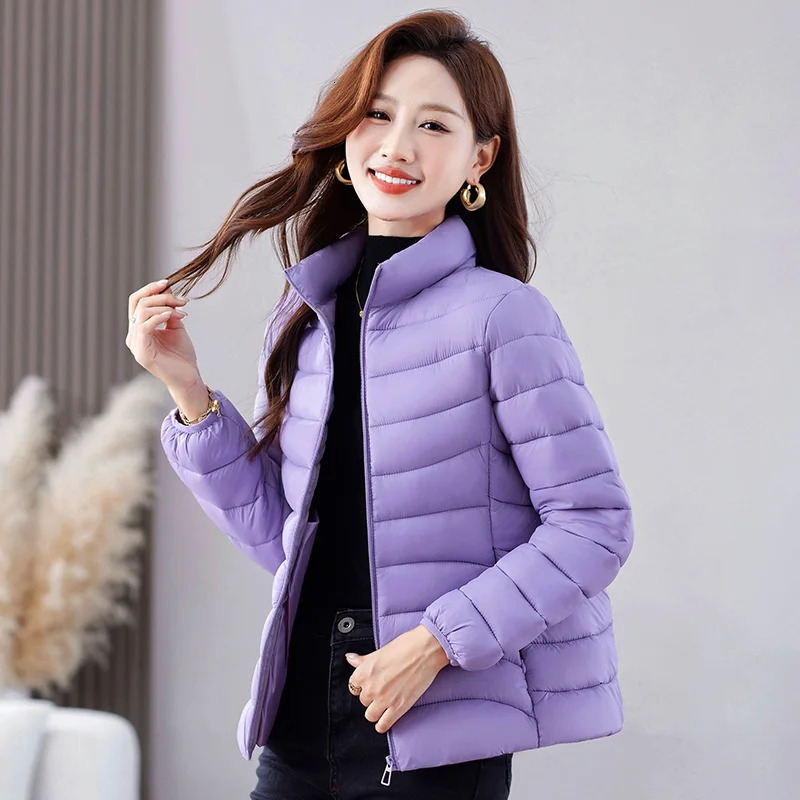 Loose Short Cotton Jacket for Women Korean Style Slim and Fashionable Stand Collar Top 251210