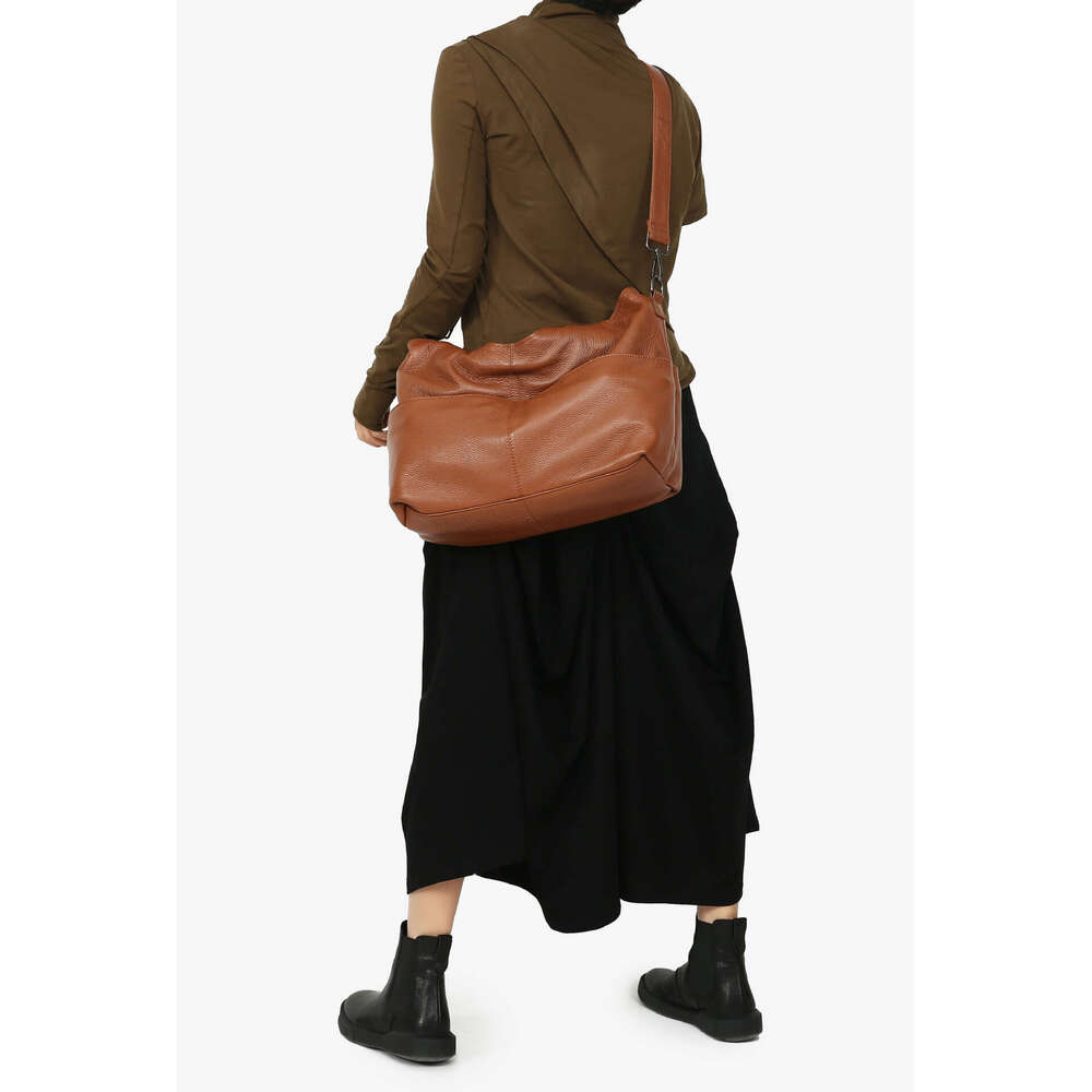 Motingsome Full Grain Cowhide Women Handbag Designer Bags Shoulder Multi Pocket Roomy Casual Tote Holiday Travel Bag LEMON KOKO