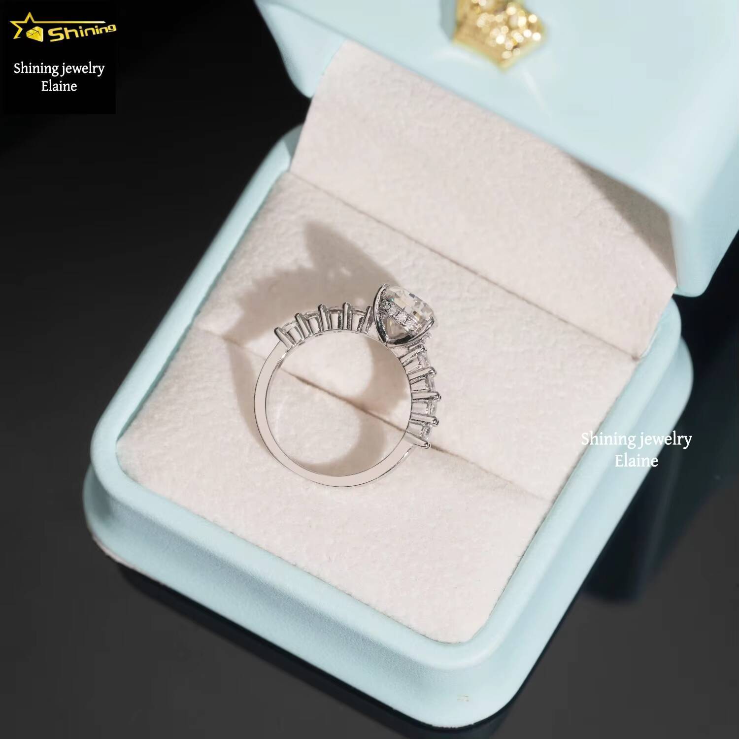Fashion Luxury Jewelry Iced Out D Color VVS Moissanite 925 Sterling Silver Custom Buss Down Hip Hop Ring