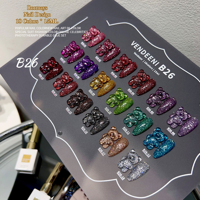 Rormays Broken Diamond gel Polished 18 Color Cat Eye Popular Shiny Small Suit Star Sky Semi Permanent nail polish UV LED Complete Nail Enhancement Who