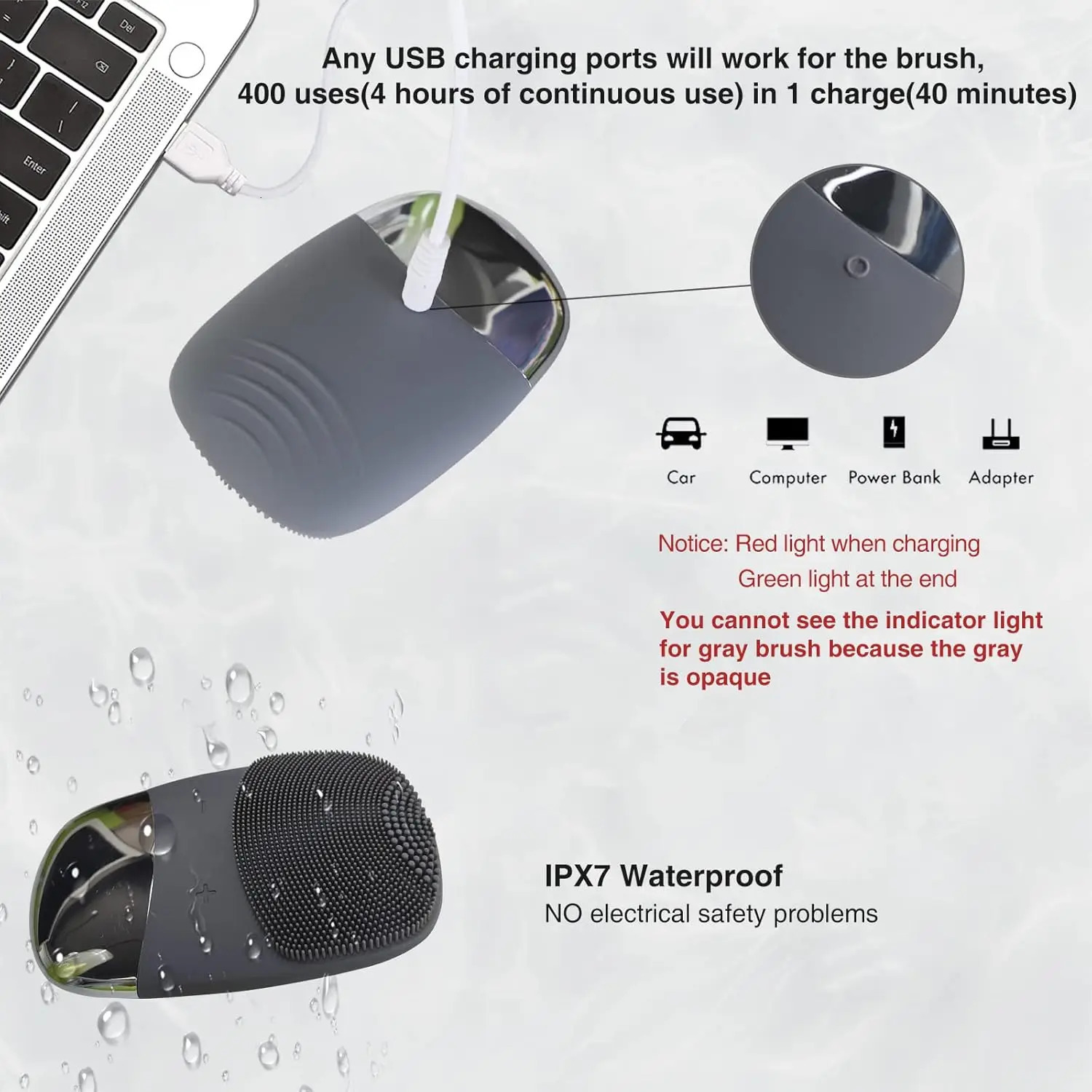 3 in 1 Electric Waterproof Silicone Facial Cleansing Brush Face Scrubber Massager for Cleanning Remove Blackhead Exfoliating 251222