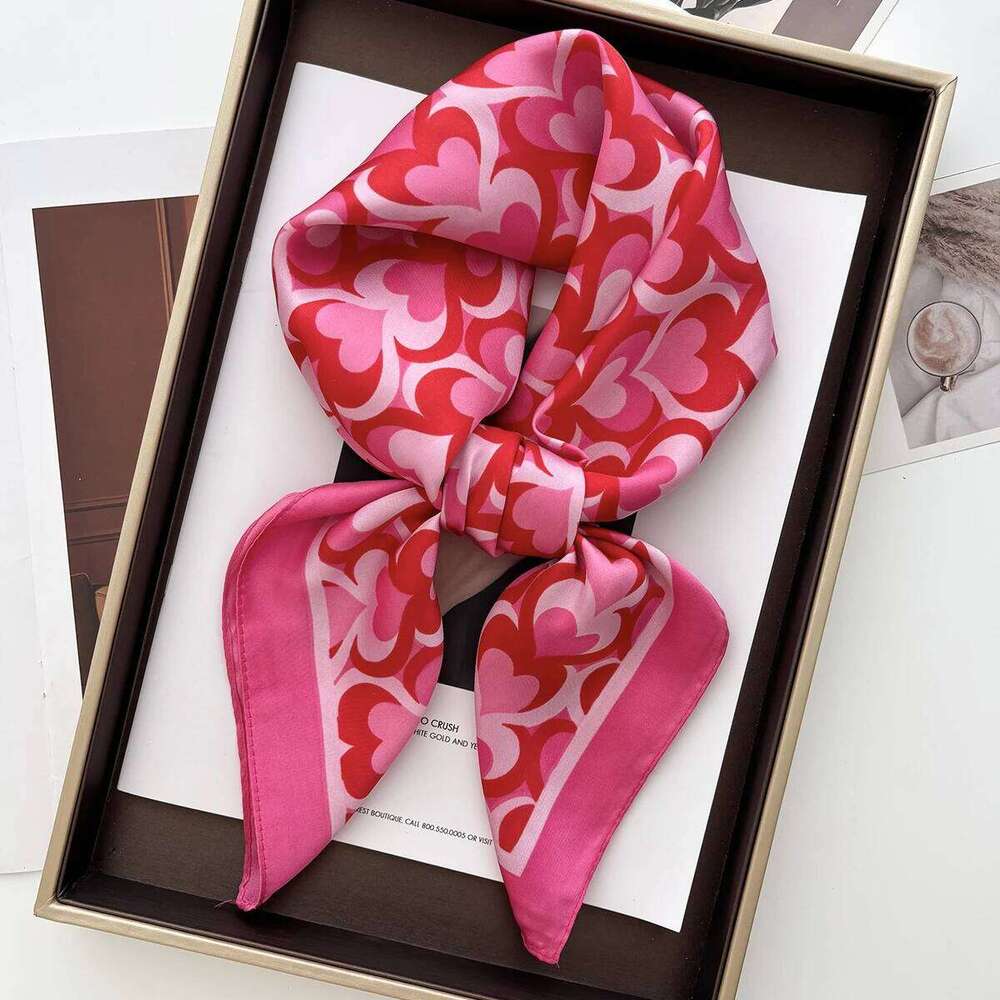 Luxury Soft Satin Print Square Scarf Women Neckerchief Spring Hair Band Foulard Bandana Echarpe Tie Shawl Wraps 25M1229