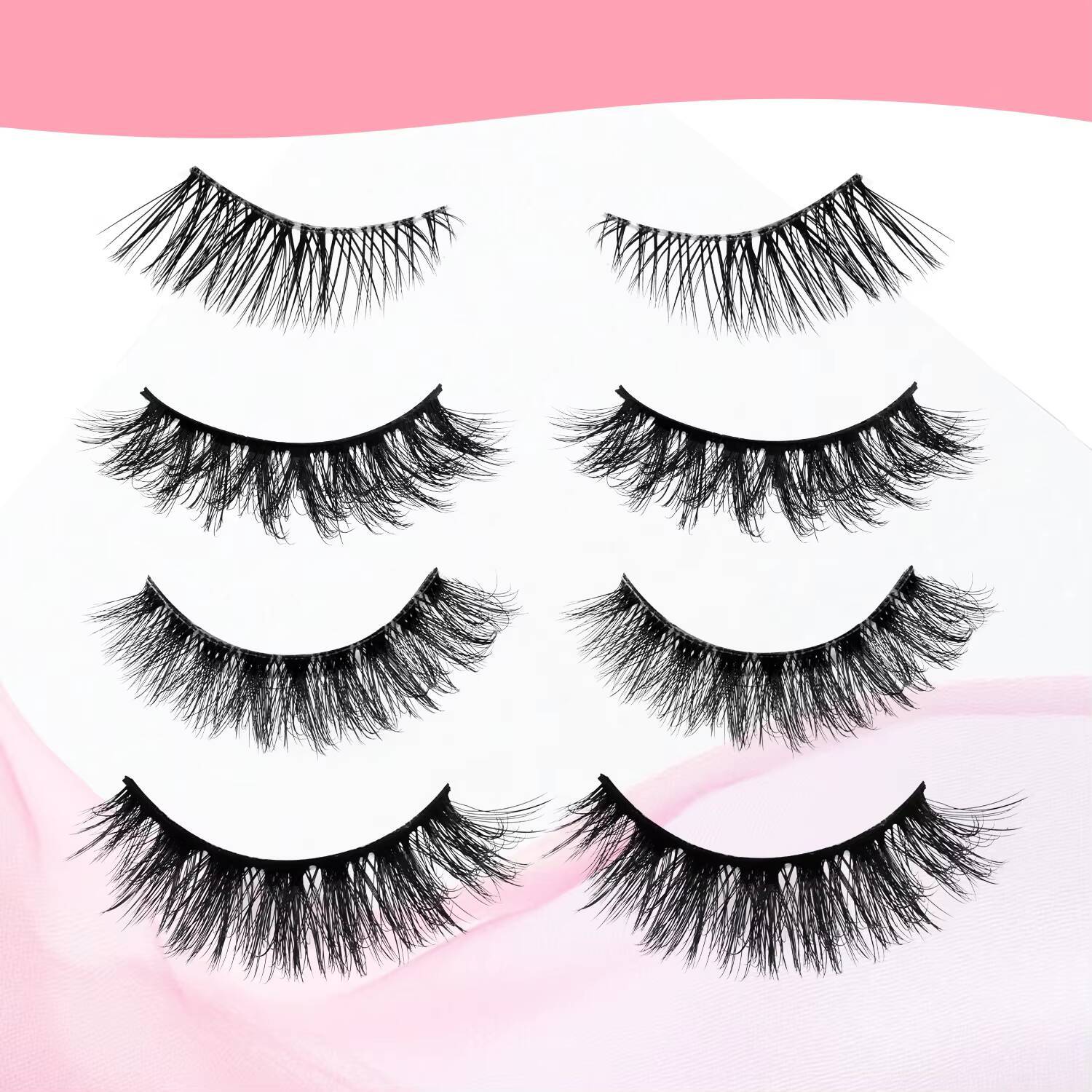 Fadvan BY001 Full Strip Lashes Fiber High Quality 007 005 Private Label D Curl Eyelash Full Strip Eyelashes
