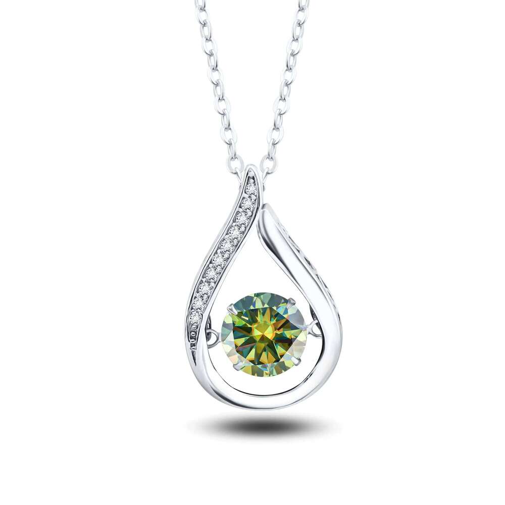 1CT Pass Tested GRA certified Moissanite Necklace for Women Sterling 925 Silver Lab-created Diamond Pendant with O-chain d8e