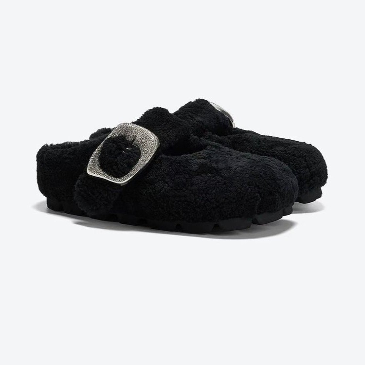 Women's Fleece-Lined Slippers - Warm, Thicker Soles with Closed Toes for Fall/Winter Outdoors