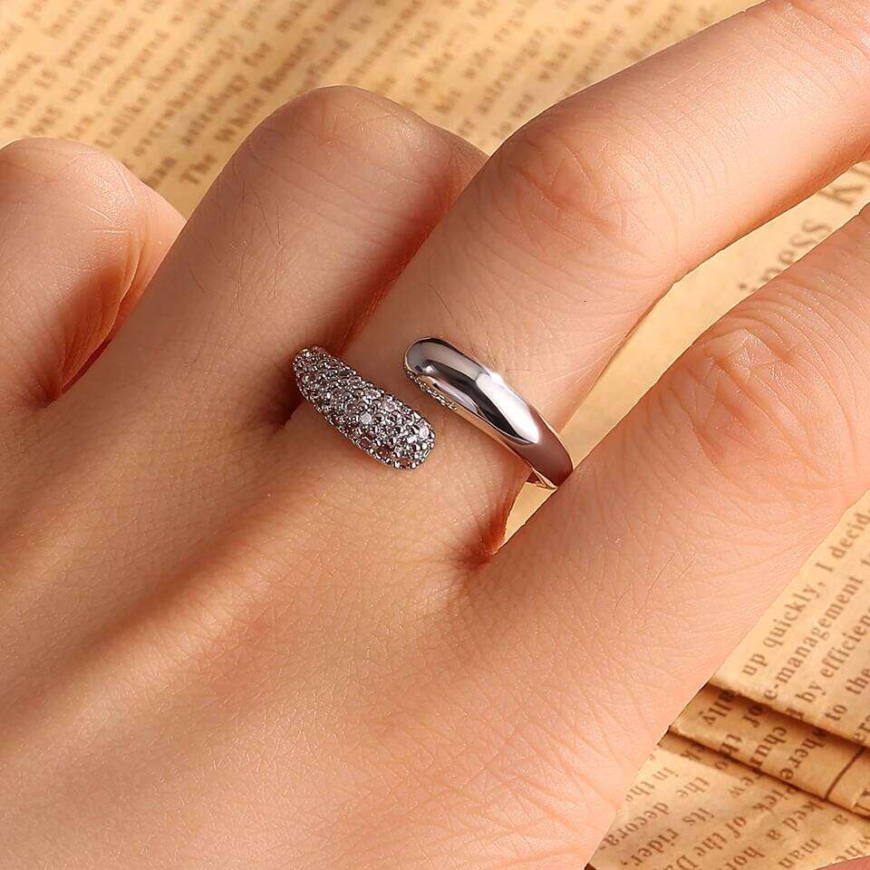 ZAKOL 3Pcs/Set Micro-inlaid Zircon Water Drop Open Bracelet Ring Earrings Set for Women Luxury Wedding Party Jewelry Sets