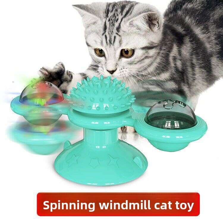 Windmill Hair Scratcher Glowing Rotating Scratch Spring Human Cat Spinner Toy