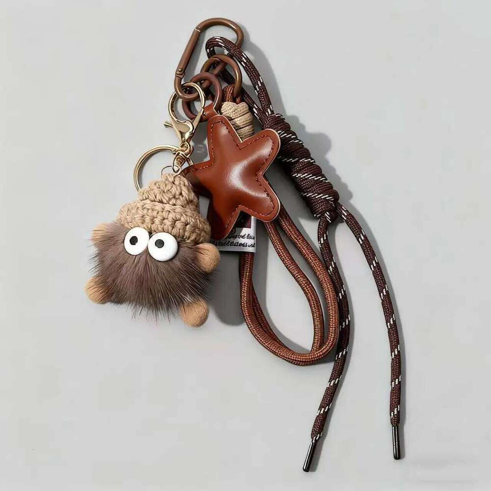 ZAKOL Cute Fashion Coal Fur Ball Doll Keychain Unisex Funny Casual Camera Bag Backpack Pendant Accessories Gift Wholesale