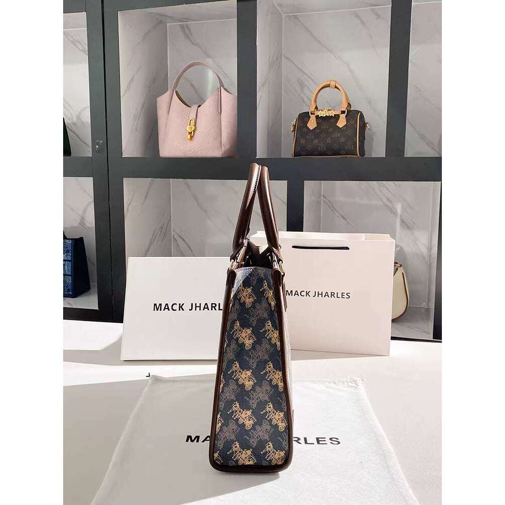 MACK JHARLES Retro Large Capacity Tote Bag 2025 Autumn New High-end Color-blocking Handbag Trend
