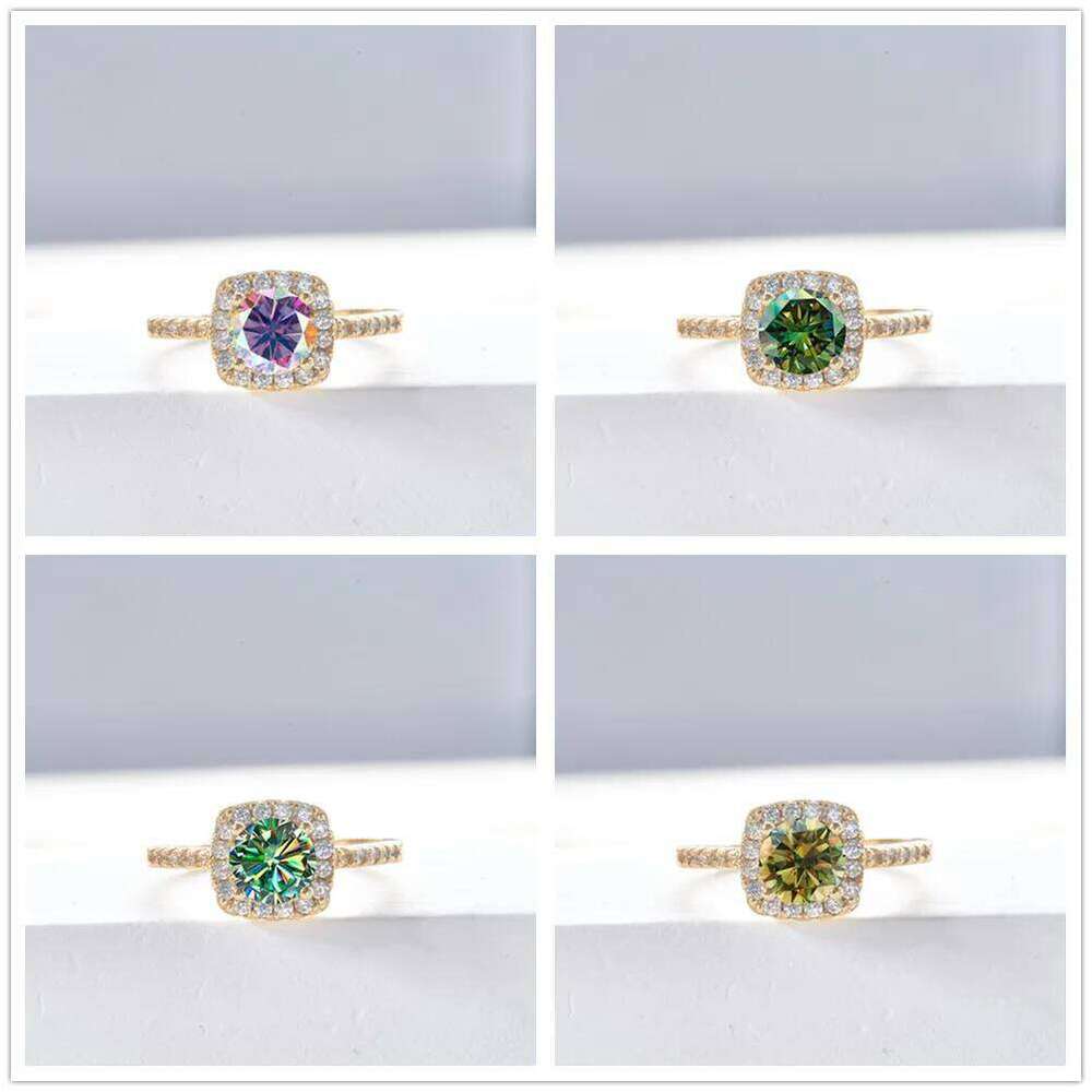 1 Ct 6.5mm Cut Moissanite For Women 925 Sterling Silver Round Brilliant Lab Diamond Engagement Rings 8cc