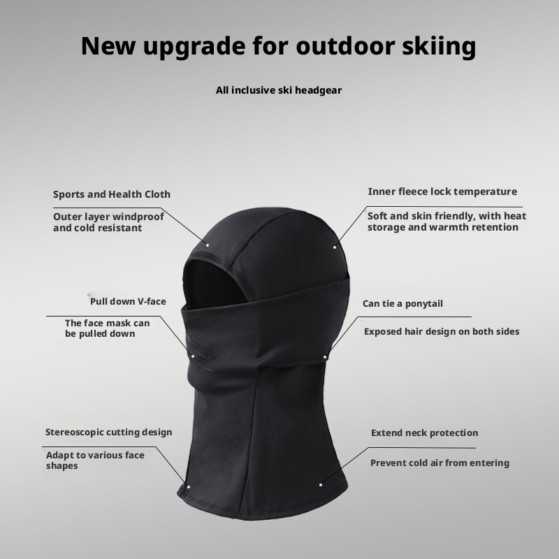 Fashion Face Masks Winter Full Face Mask Balaclava - Windproof Cold Weather Face Cover Neck Warmer for Skiing Motorcycle Hiking (Black) Maskset006