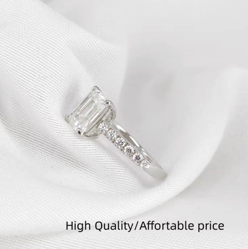 4ct Womens Luxury Marriage 14 Gold Rings Engagement Custom Eternity Cuban Vvs Moissanite Ring