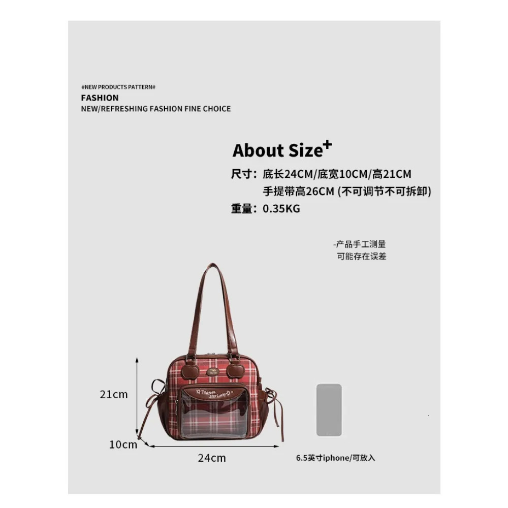 Japanese Harajuku Y2K Ulzzang Ita Bag Sweet and Fashionable Transparent Womens Handbag JK Uniforms Shoulder Crossbody Bag 251225