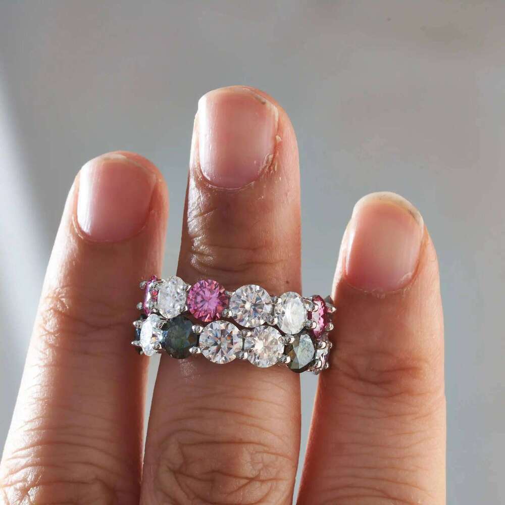 Moissanite Rings 14 tones 7ct Sterling Silver D VVS Lab Diamond with GRA Certificate Engagement Wedding Ring for Women cbe