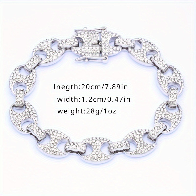 Luxury Brand Designer Jewelry E-Commerce Hot Selling European And American Fashion Hip-Hop Jewelry Coffee Bean Cuban Chain Full Diamond Personality Re