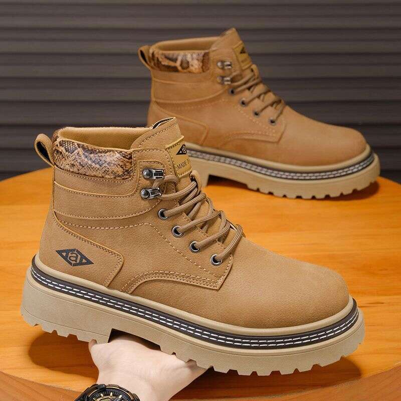 2025 New Martin British Style Non-Slip Thick Sole Versatile Workwear Retro Casual Yellow Boots Internet Celebrity Hot Sale Large Size