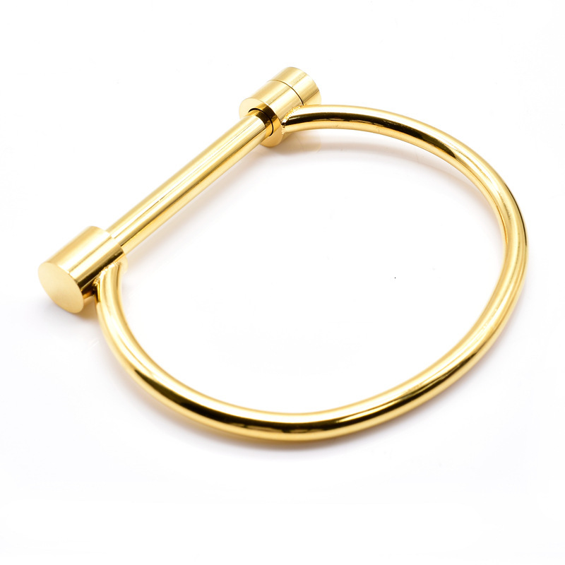 Luxury Brand Designer Jewelry European And American Syle D-Shaped Bracele Horseshoe Clasp Bracele In Sock Sainless Seel Fashion Tianium Seel Gold-Plae
