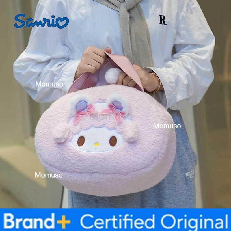 Sanrio Adorable My Melody Sweet Piano Plush Shoulder Bag Cute Japanese Style Handbag for Women Fashionable Plush Tote Bag Gifts Girl H251230