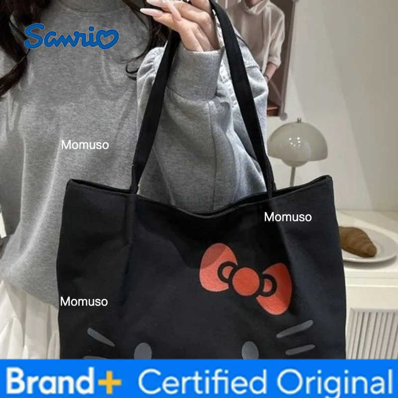 Sanrio Fashion HelloKitty Canvas Shoulder Bag Kawaii Large Capacity Handbag Girls Daily Commuting Crossbody Bag for Women Gift H251230